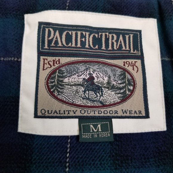 Women's Cold Weather Hooded Coat by Pacific Trail, Plaid Lined Zip and Snap Up - Picture 6 of 12
